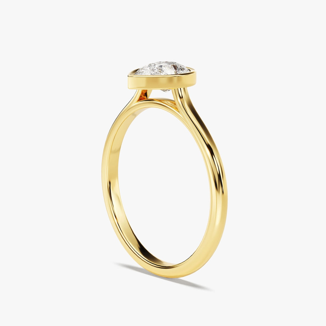 1.50 CT Pear Moissanite Bezel Engagement Ring - farrellouise