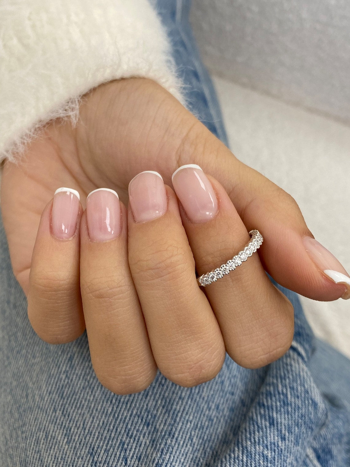 0.31 TCW Round Moissanite Half Eternity Wedding Band - farrellouise