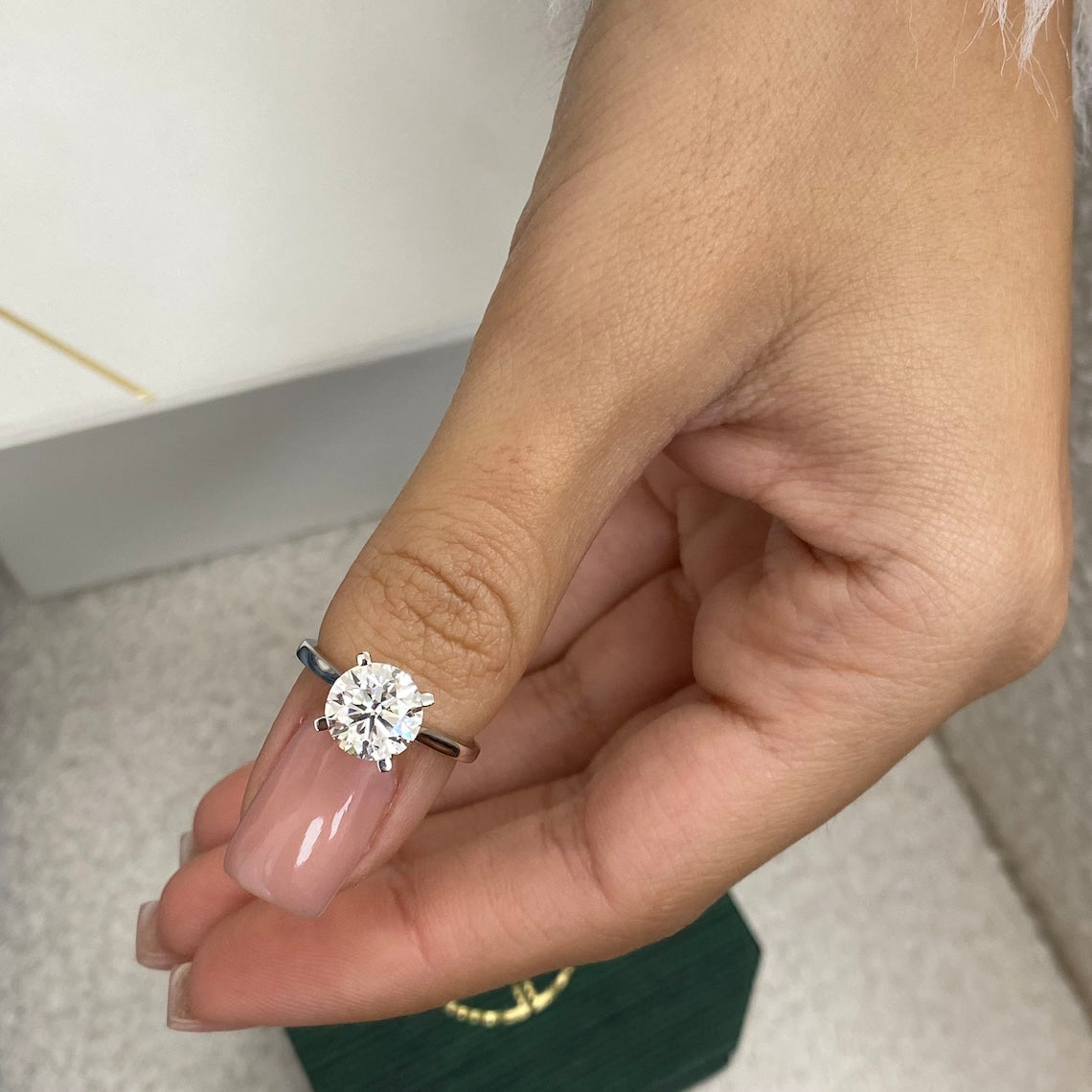 2.0 CT Round Moissanite Solitaire Engagement Ring - farrellouise