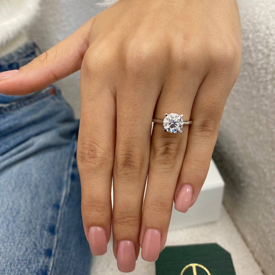 2.0 CT Round Moissanite Solitaire Engagement Ring - farrellouise