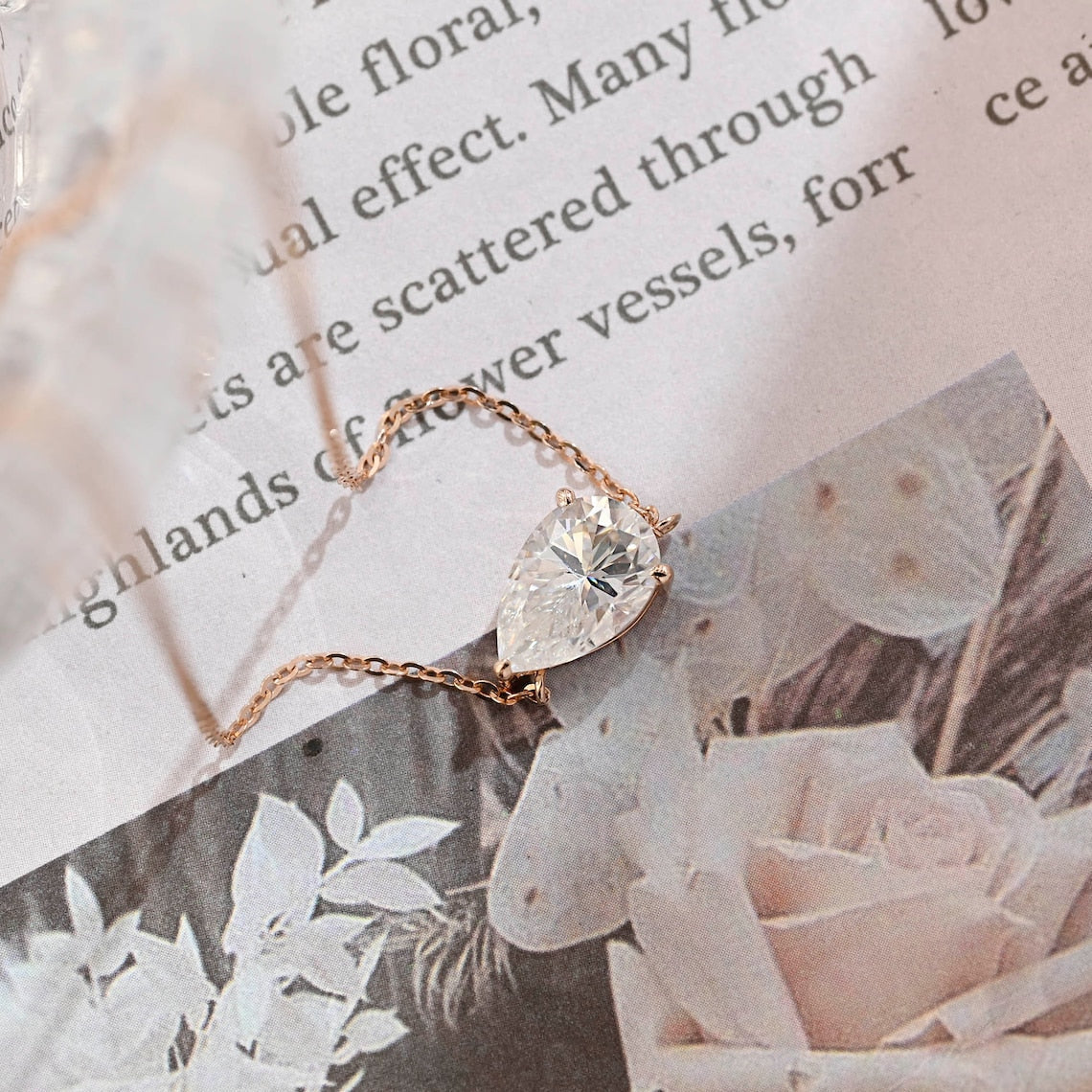 3.0 CT Pear Moissanite Diamond Solitaire Necklace - farrellouise
