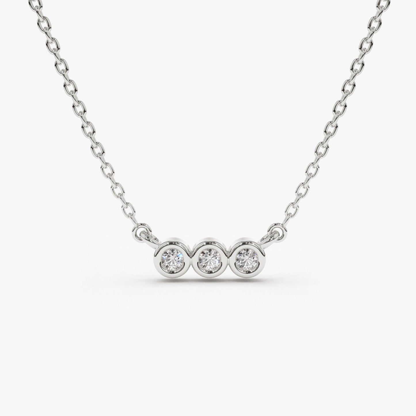 0.10 TCW Round Moissanite Bezel Necklace - farrellouise