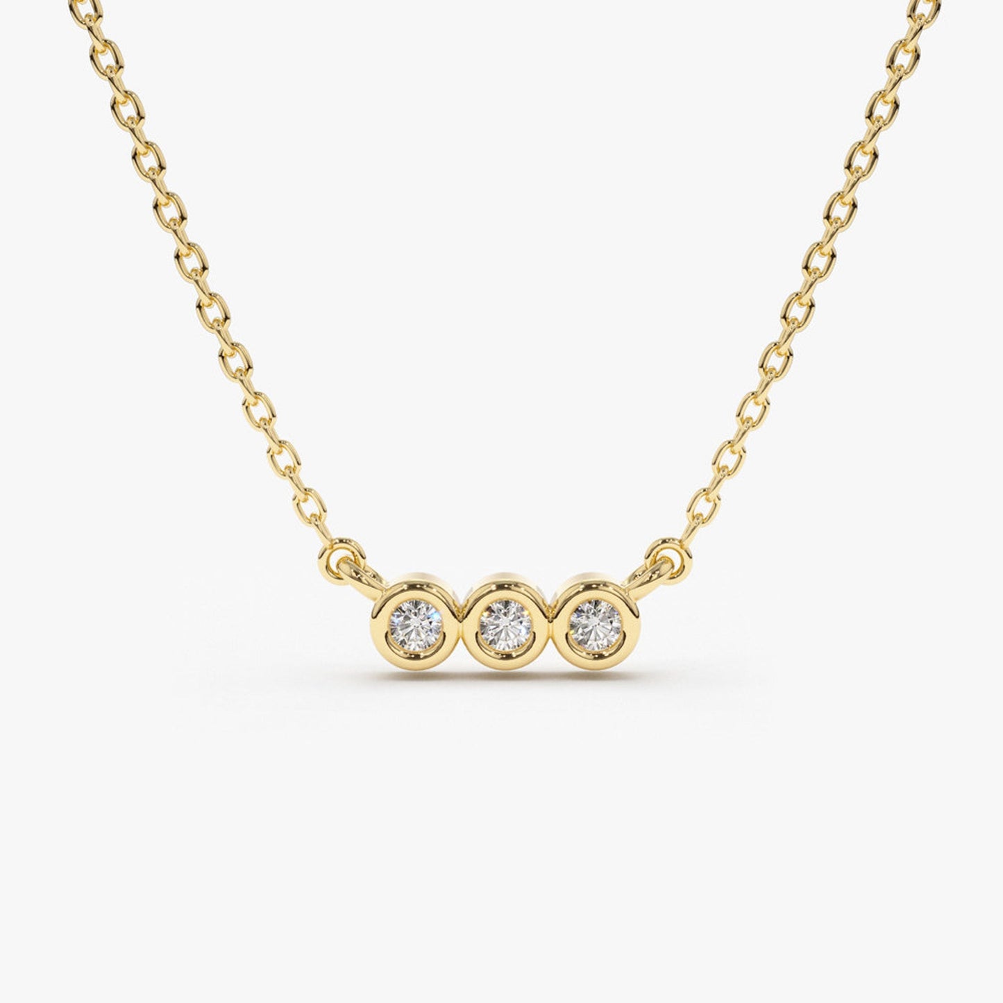 0.10 TCW Round Moissanite Bezel Necklace - farrellouise