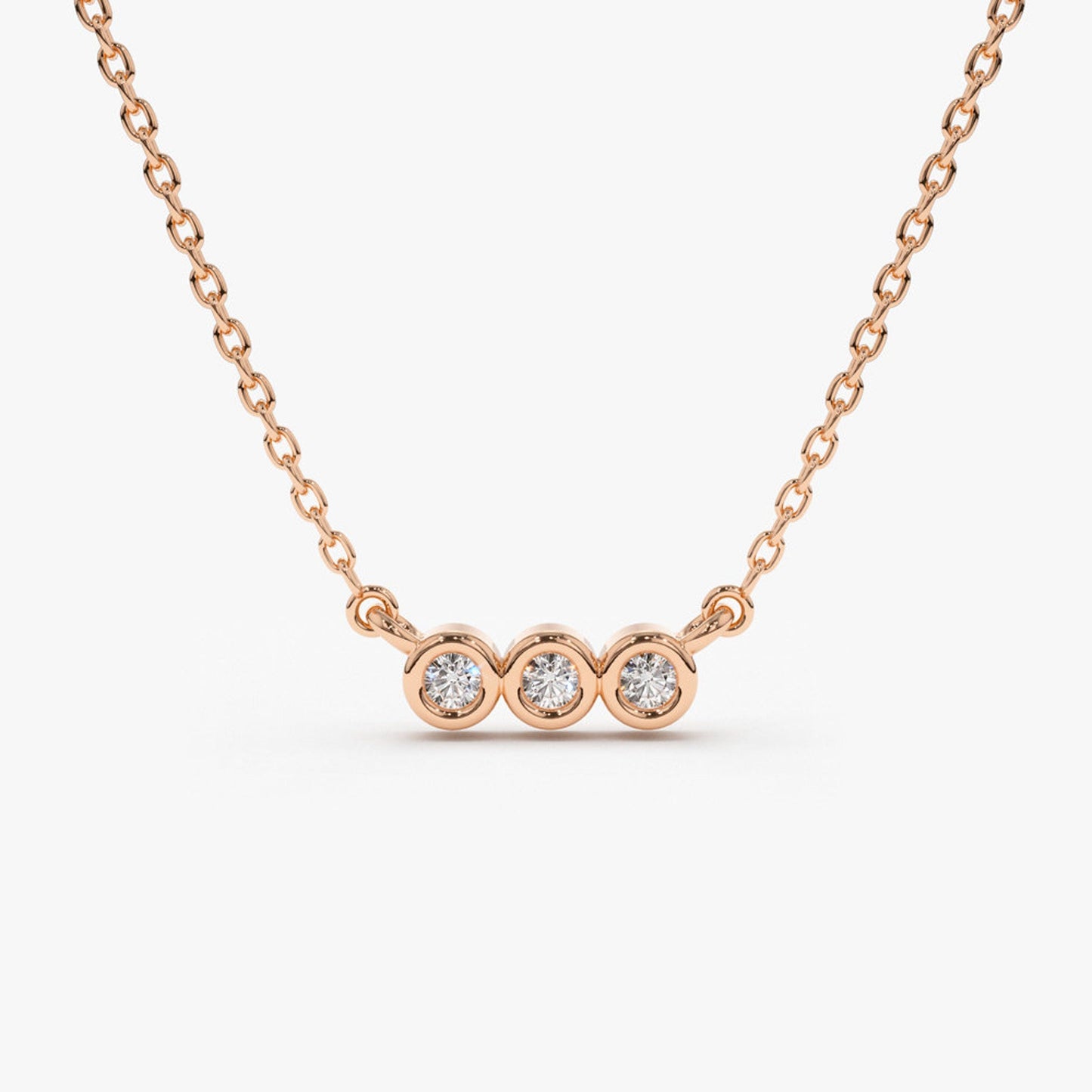 0.10 TCW Round Moissanite Bezel Necklace - farrellouise