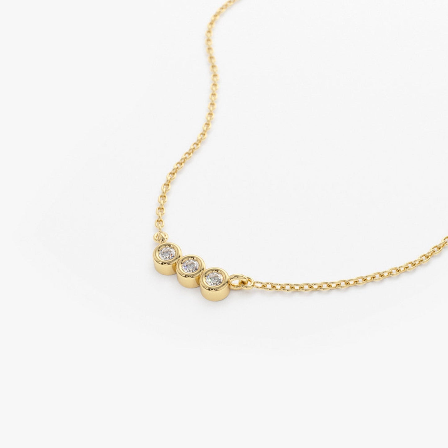 0.10 TCW Round Moissanite Bezel Necklace - farrellouise