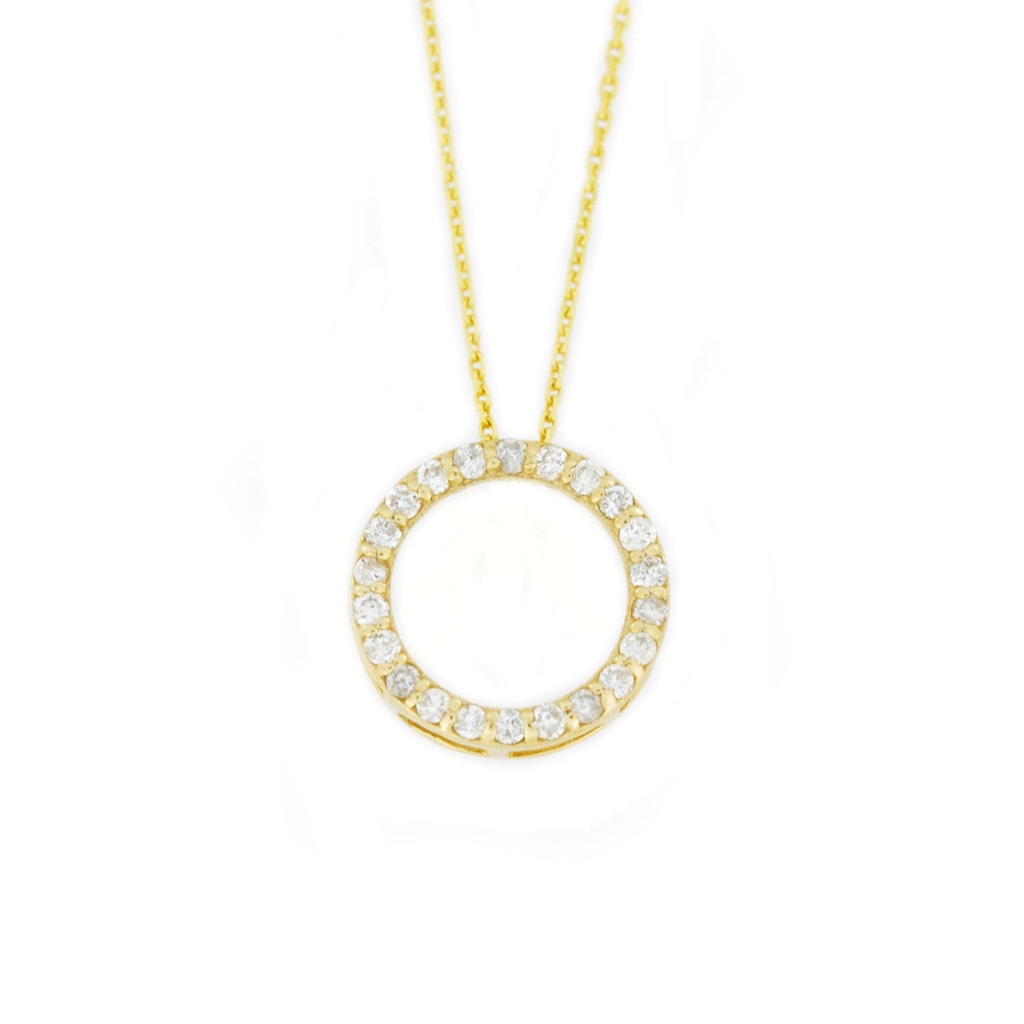 0.13 TCW Round Moissanite Open Circle Necklace for Women - farrellouise