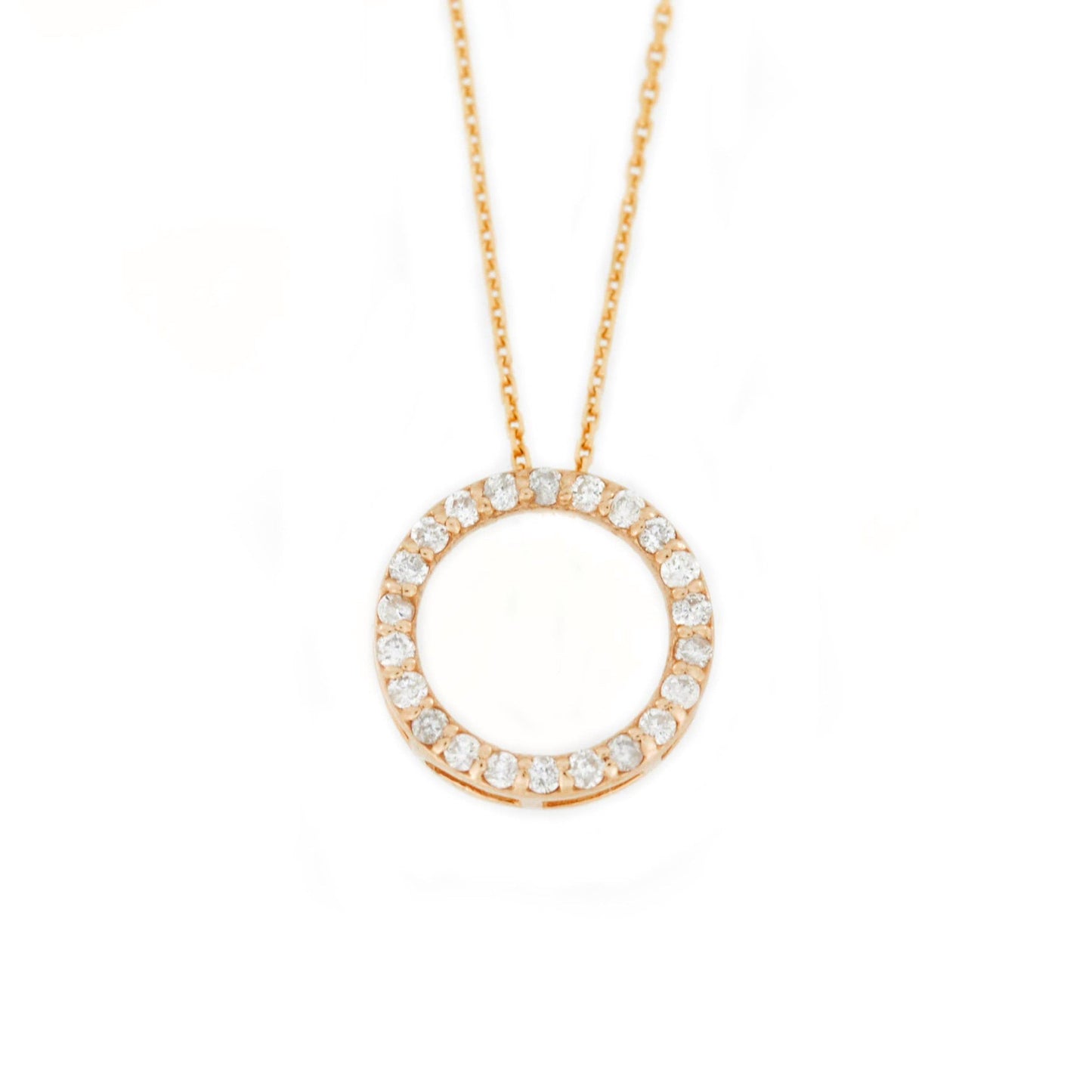 0.13 TCW Round Moissanite Open Circle Necklace for Women - farrellouise
