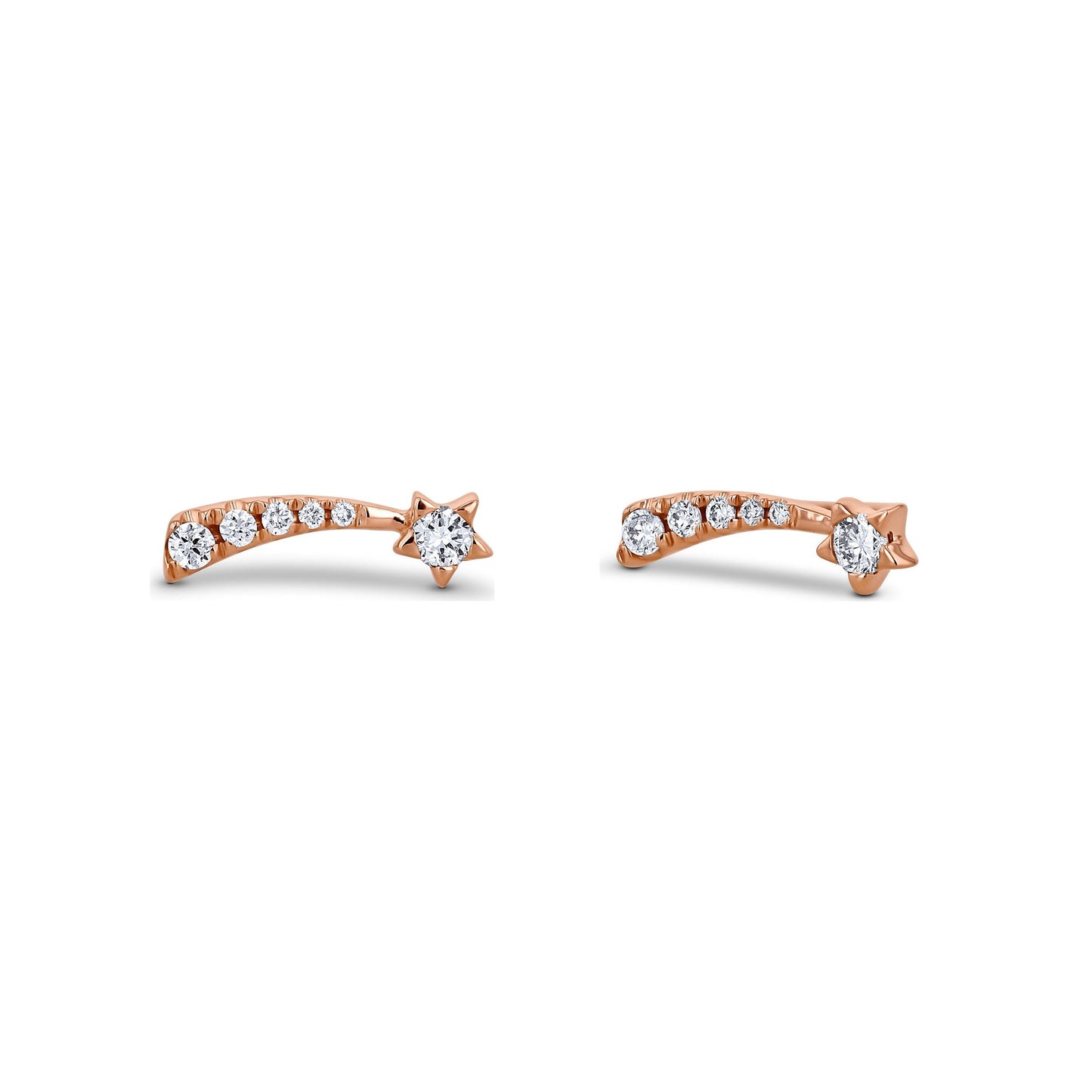 0.13 TCW Round Moissanite Diamond Ear Crawlers Earrings - farrellouise