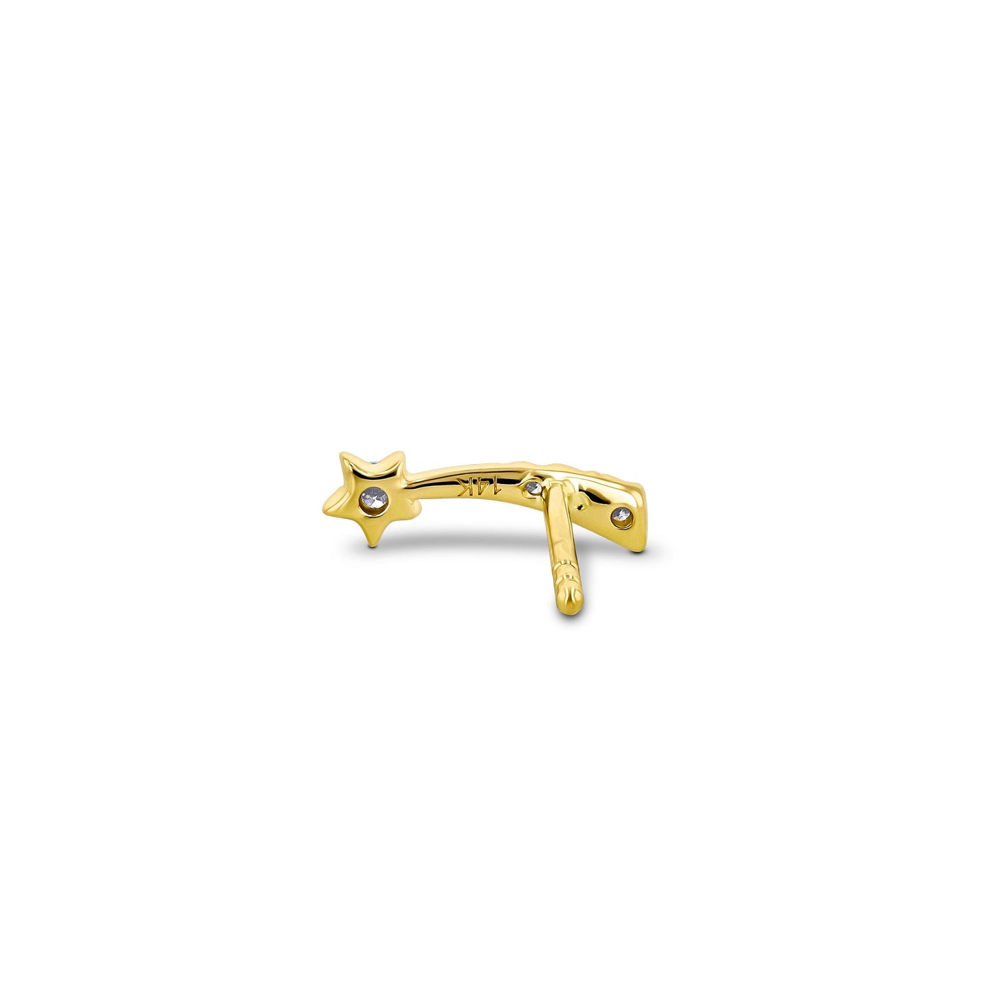0.13 TCW Round Moissanite Diamond Ear Crawlers Earrings - farrellouise