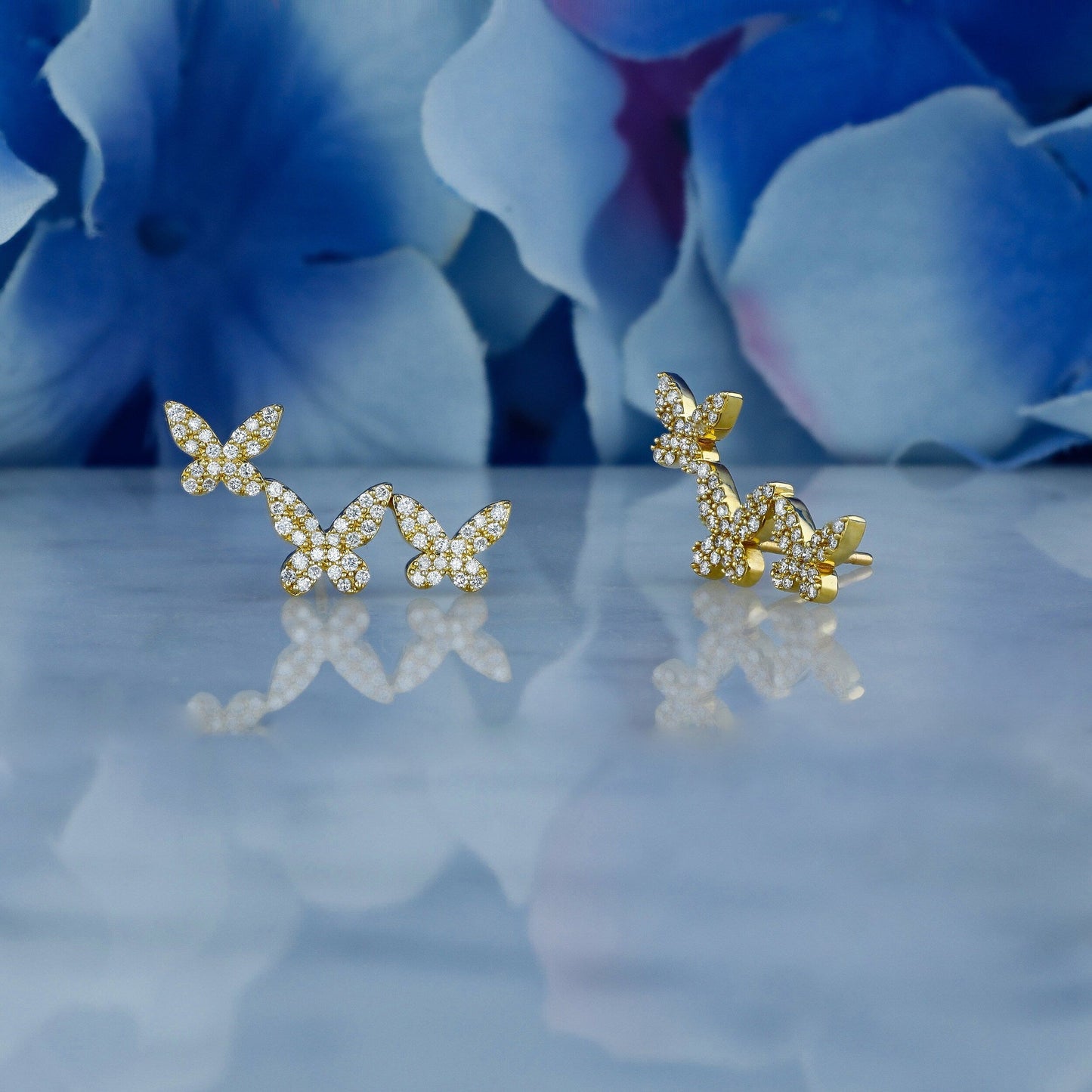 0.56 TCW Round Moissanite Diamond Ear Crawlers Earrings - farrellouise