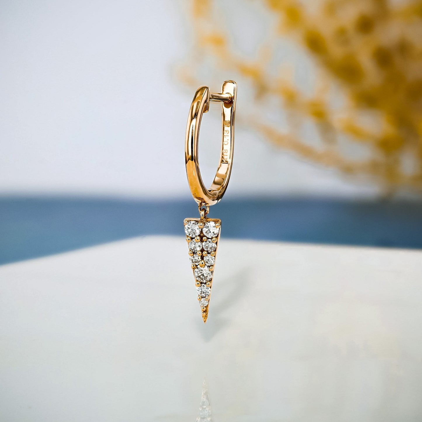 0.25 TCW Round Moissanite Diamond Drop Hoop Earrings - farrellouise