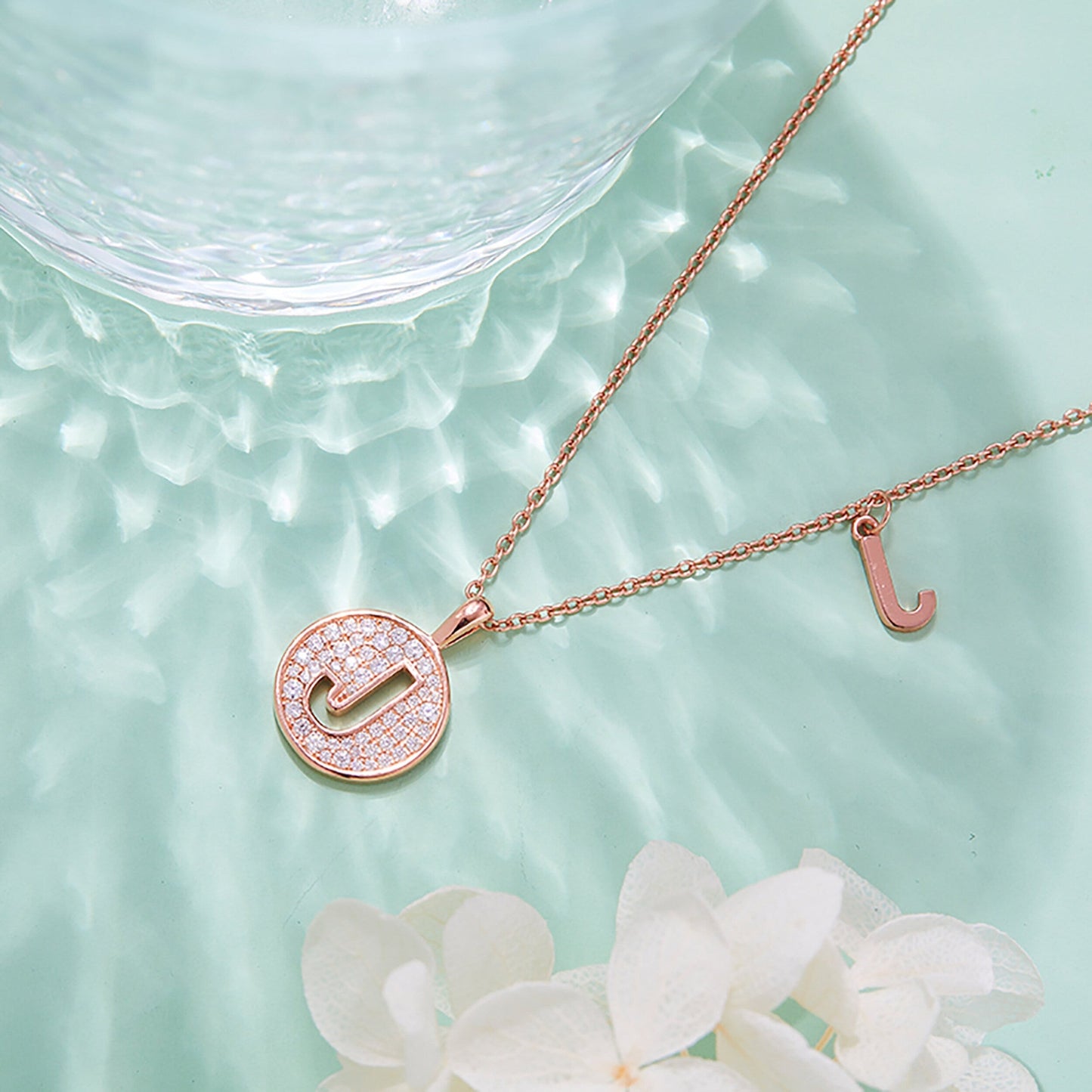 Customized "J" Letter Moissanite Diamond Necklace - farrellouise