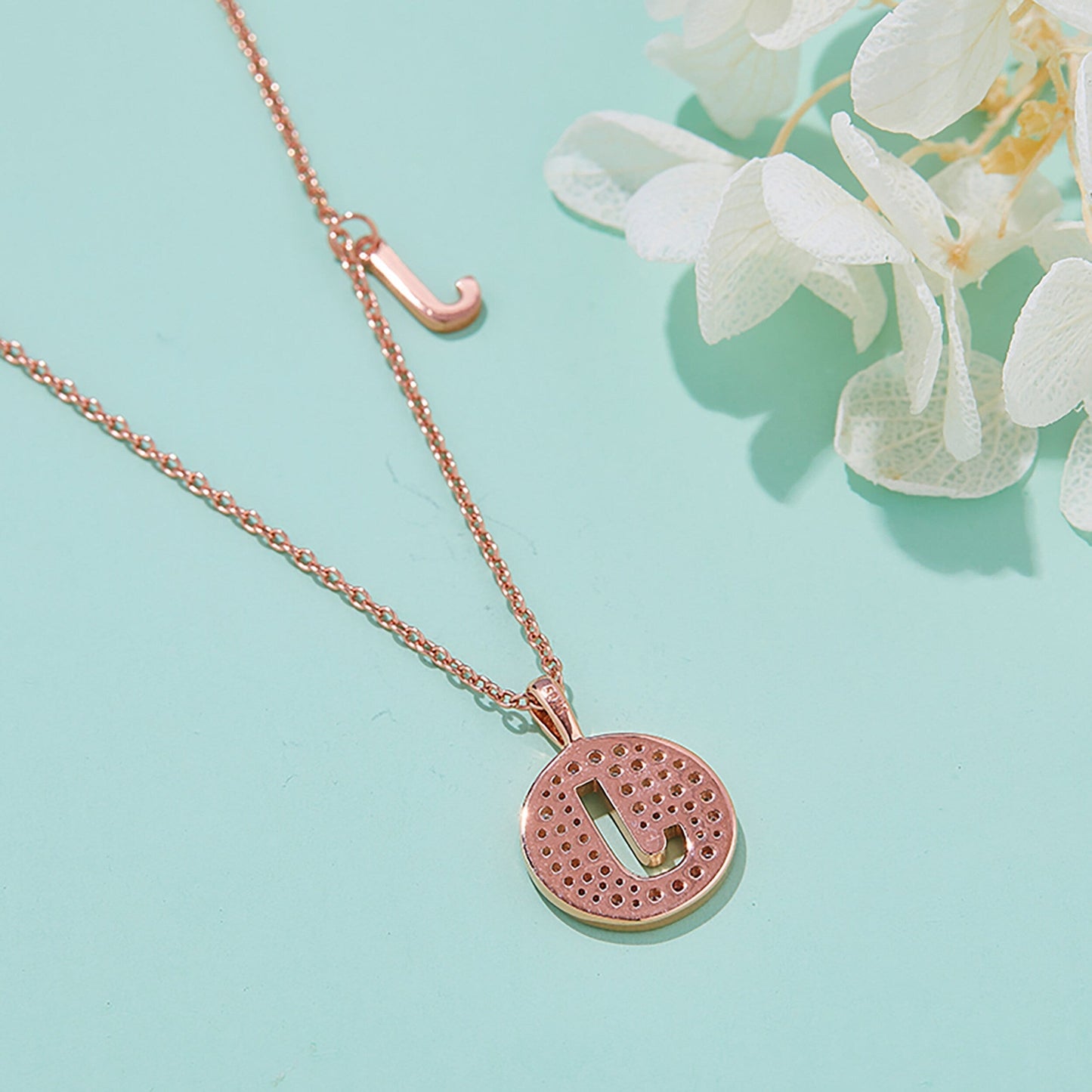 Customized "J" Letter Moissanite Diamond Necklace - farrellouise