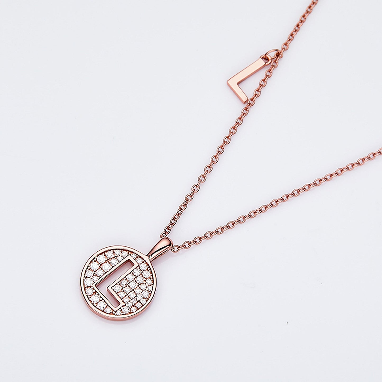 Customized "L" Letter Moissanite Diamond Necklace - farrellouise