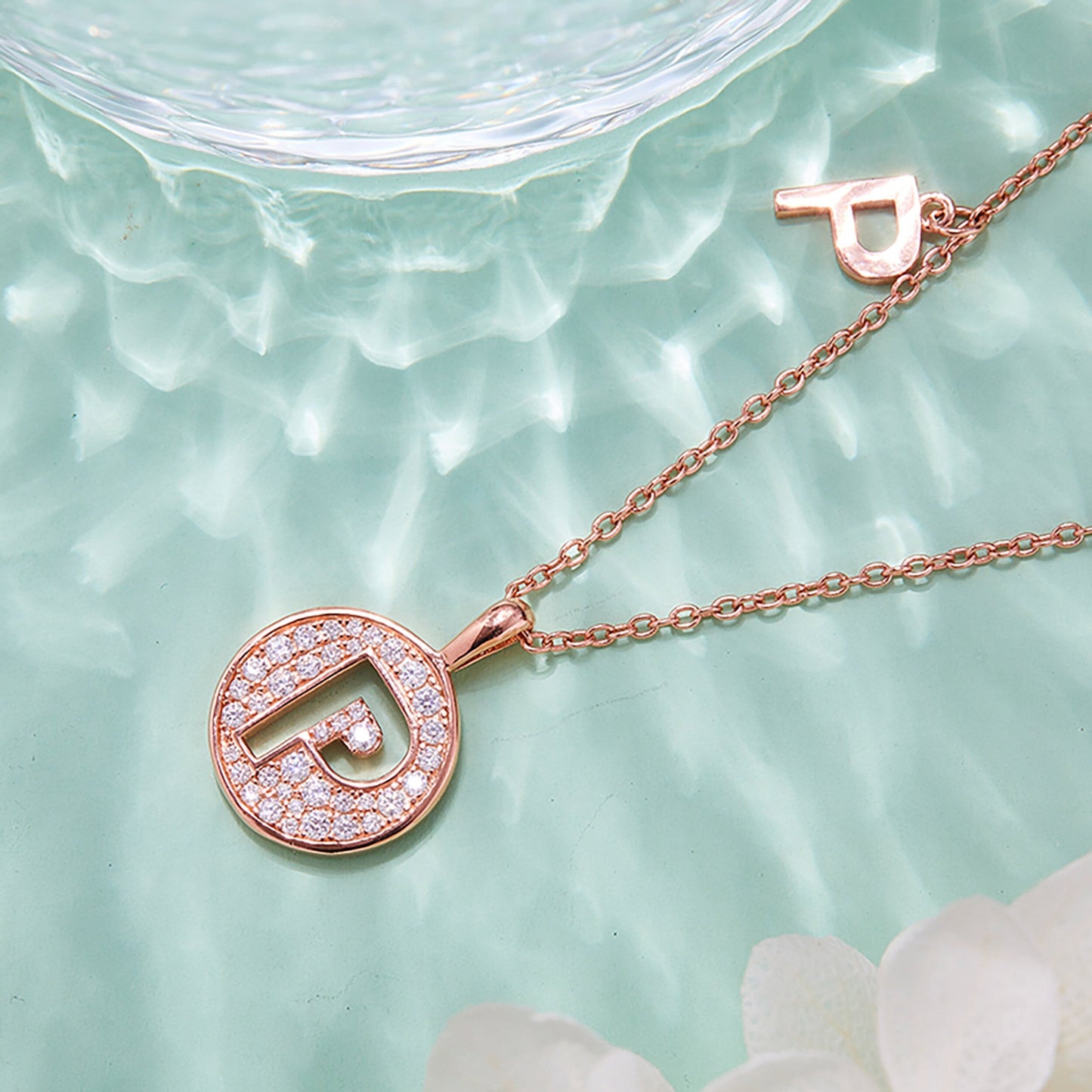 Customized "P" Letter Moissanite Diamond Necklace - farrellouise
