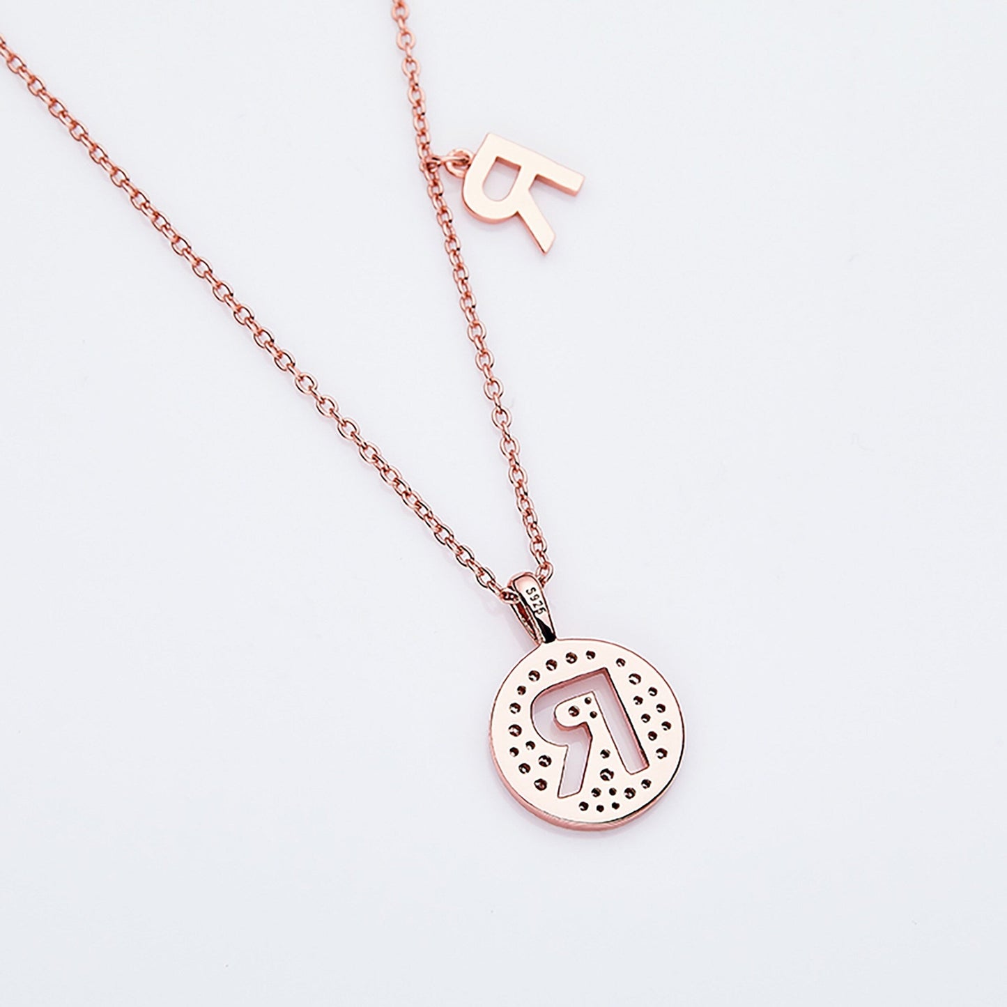Customized "R" Letter Moissanite Diamond Necklace - farrellouise