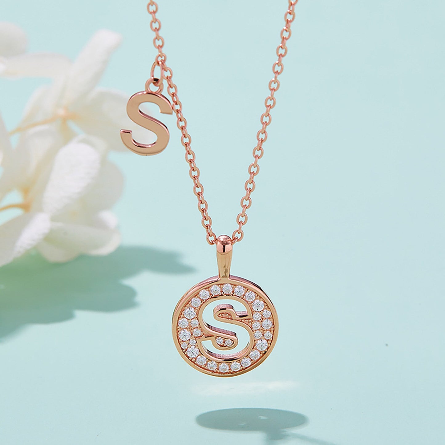 Customized "S" Letter Moissanite Diamond Necklace - farrellouise