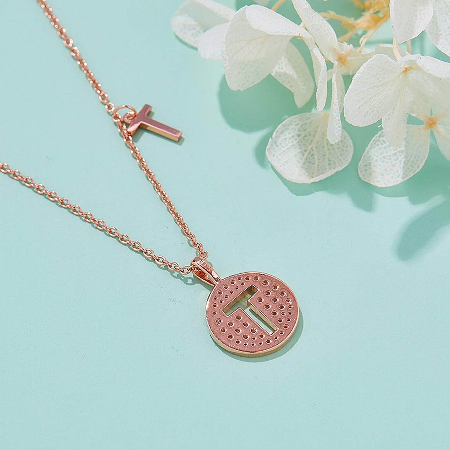 Customized "T" Letter Moissanite Diamond Necklace - farrellouise