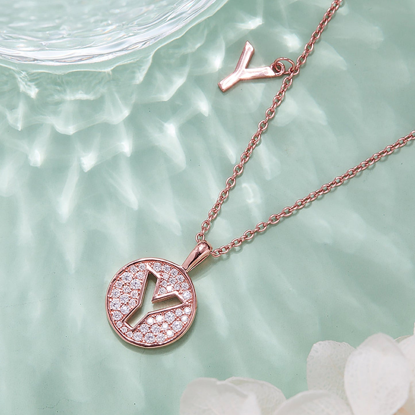 Customized "Y" Letter Moissanite Diamond Necklace - farrellouise