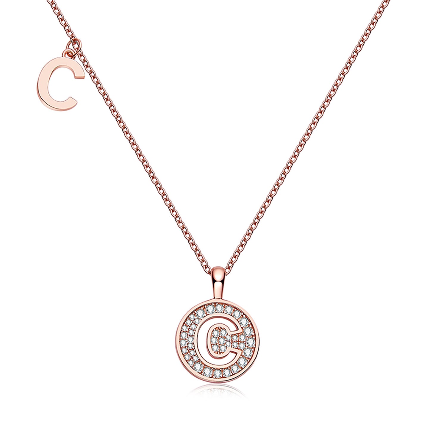 Customized "C" Letter Moissanite Diamond Necklace - farrellouise