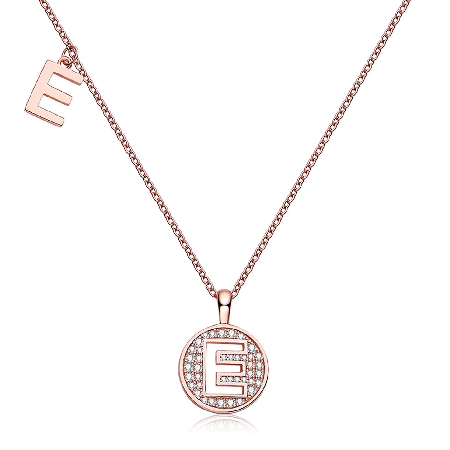 Customized "E" Letter Moissanite Diamond Necklace - farrellouise