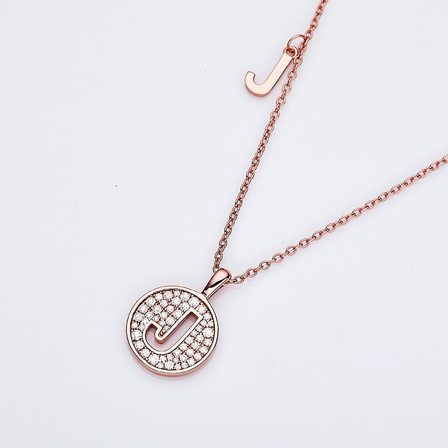 Customized "J" Letter Moissanite Diamond Necklace - farrellouise
