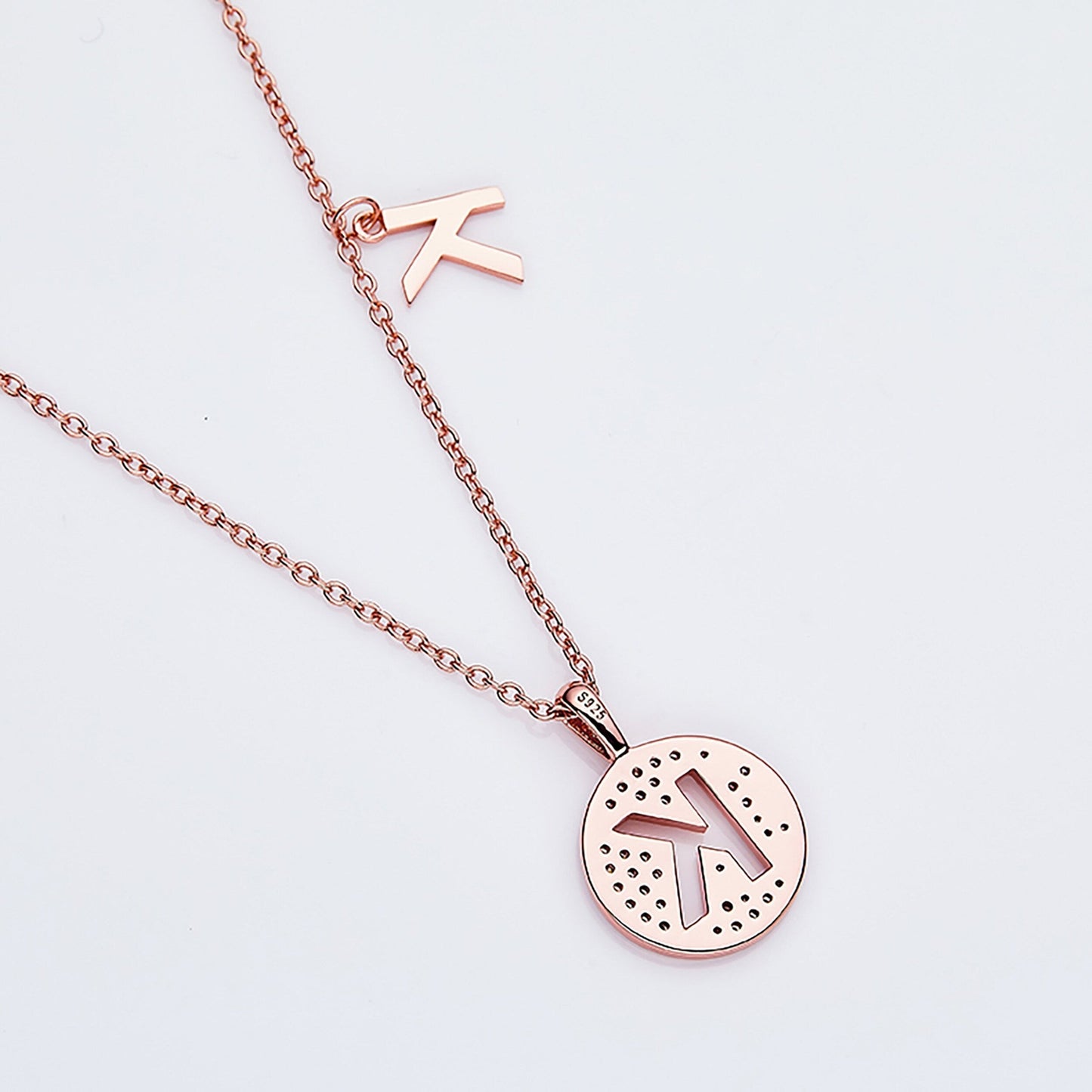 Customized "K" Letter Moissanite Diamond Necklace - farrellouise
