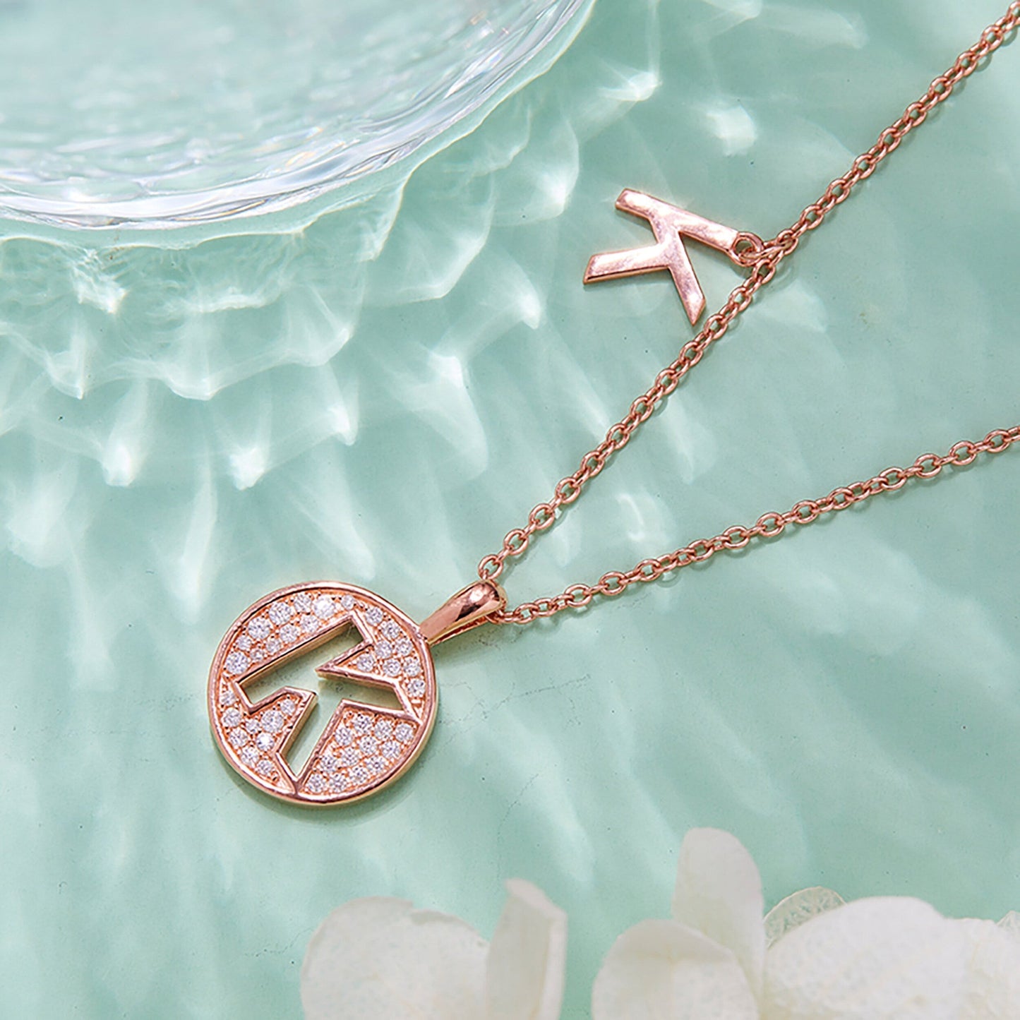 Customized "K" Letter Moissanite Diamond Necklace - farrellouise