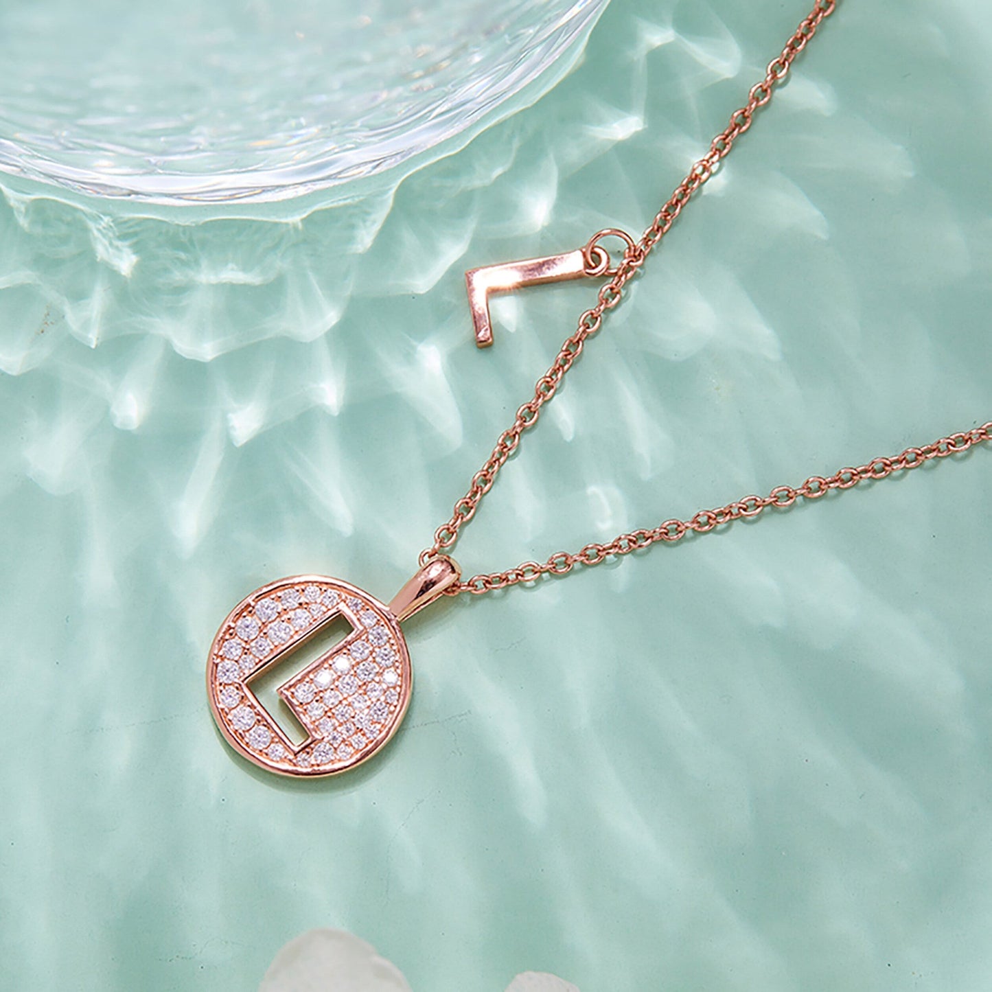 Customized "L" Letter Moissanite Diamond Necklace - farrellouise