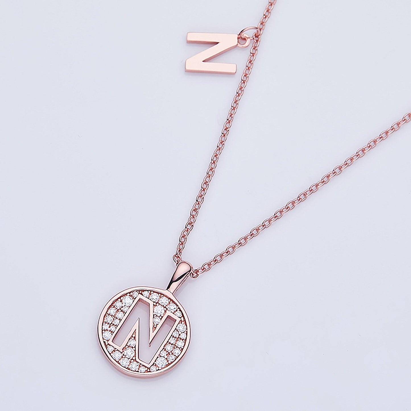 Customized "N" Letter Moissanite Diamond Necklace - farrellouise