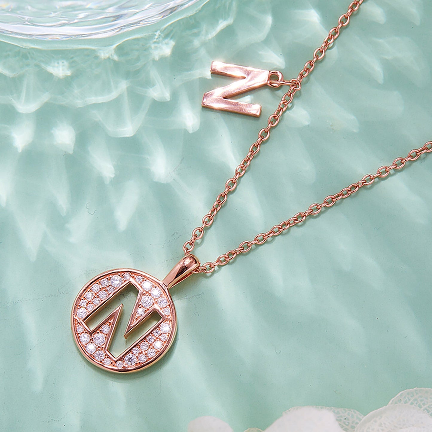 Customized "N" Letter Moissanite Diamond Necklace - farrellouise