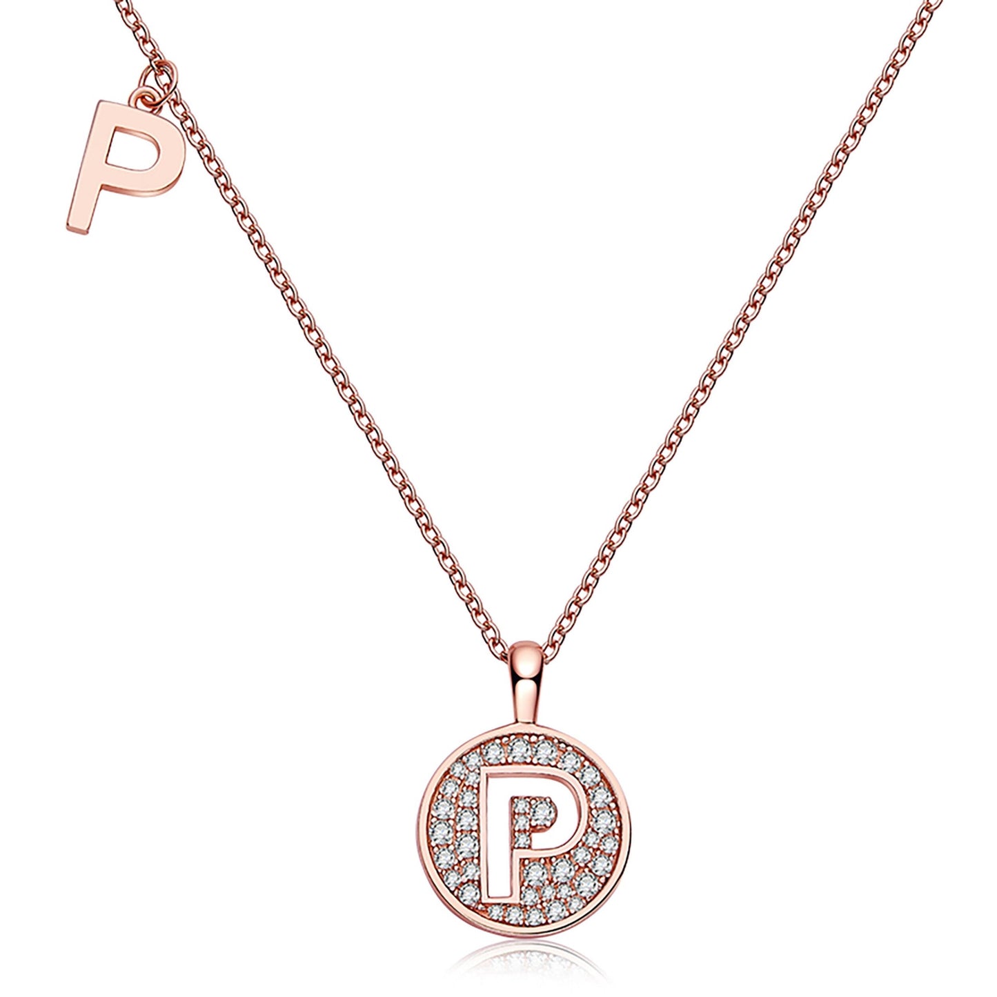 Customized "P" Letter Moissanite Diamond Necklace - farrellouise