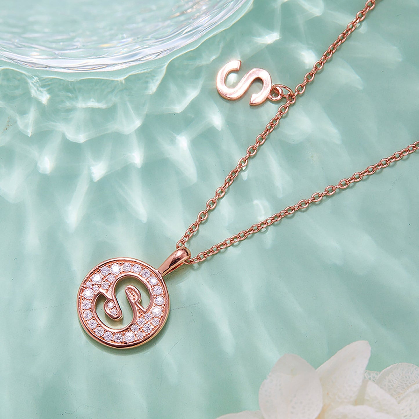 Customized "S" Letter Moissanite Diamond Necklace - farrellouise