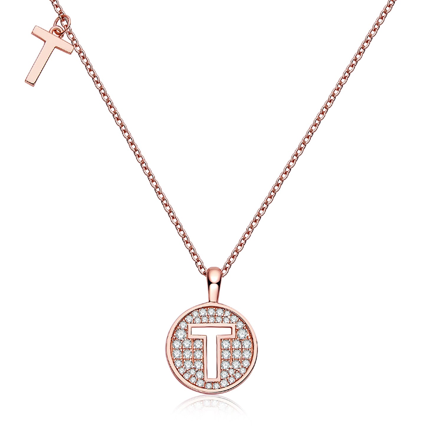 Customized "T" Letter Moissanite Diamond Necklace - farrellouise