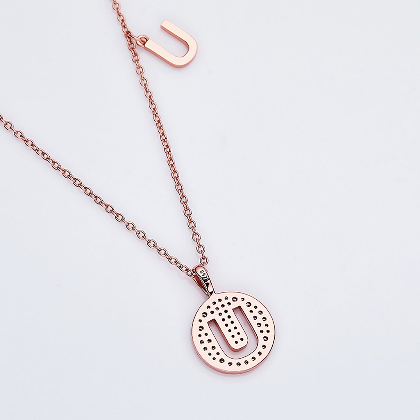 Customized "U" Letter Moissanite Diamond Necklace - farrellouise