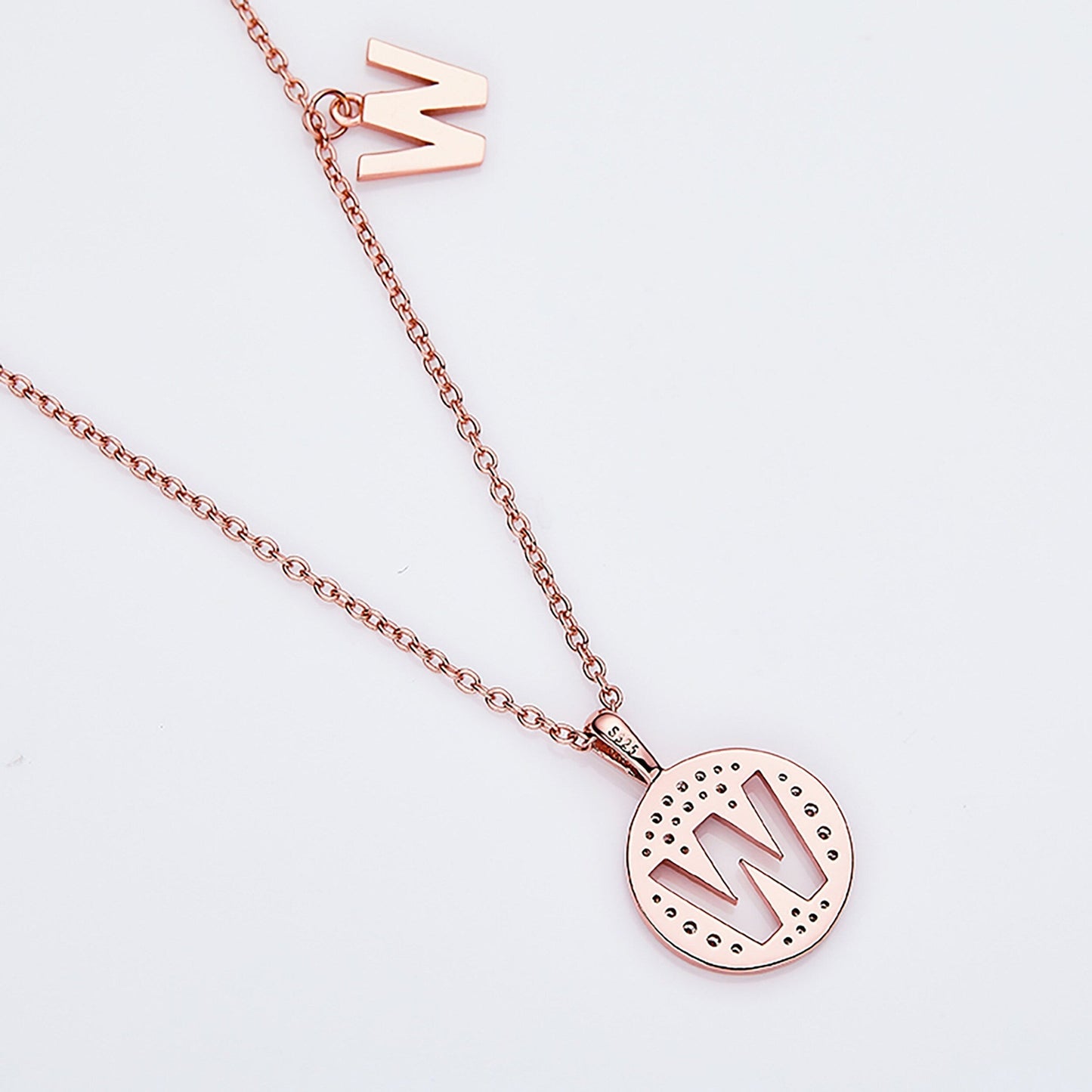 Customized "W" Letter Moissanite Diamond Necklace - farrellouise