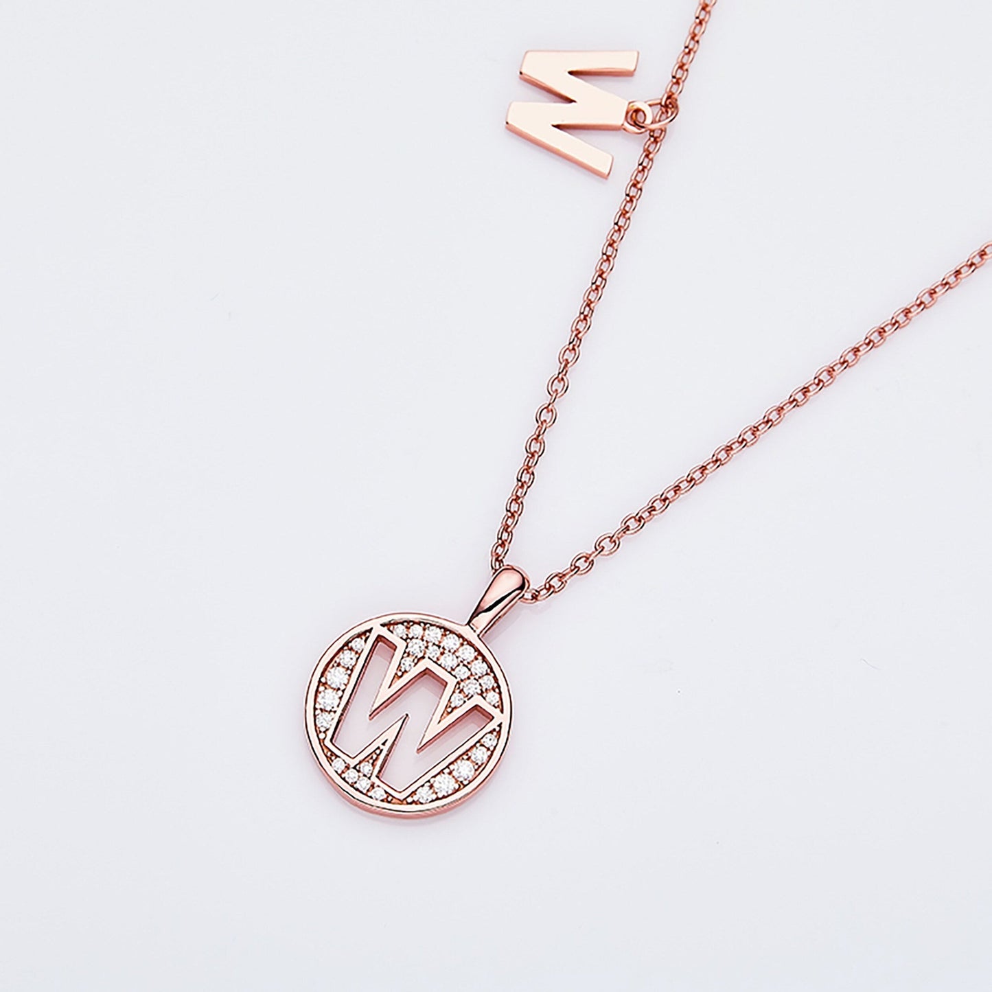 Customized "W" Letter Moissanite Diamond Necklace - farrellouise