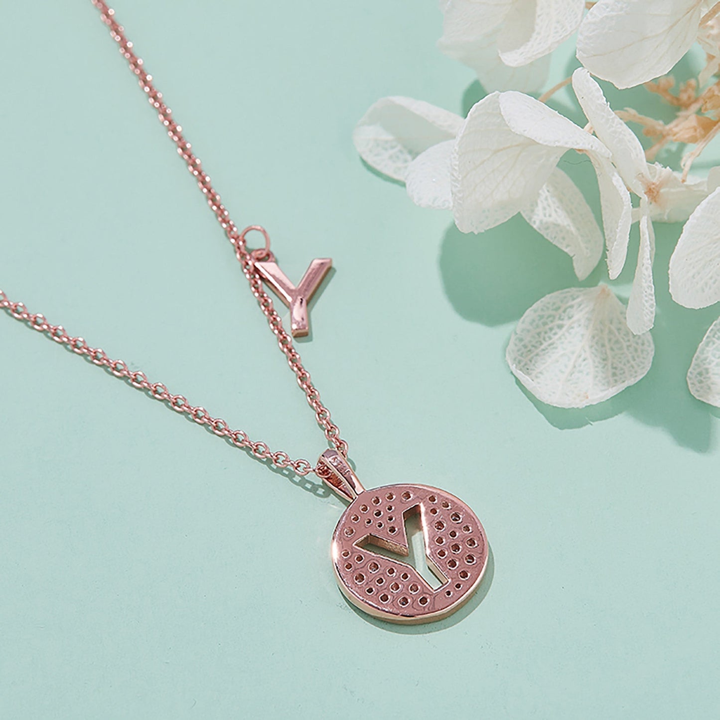 Customized "Y" Letter Moissanite Diamond Necklace - farrellouise
