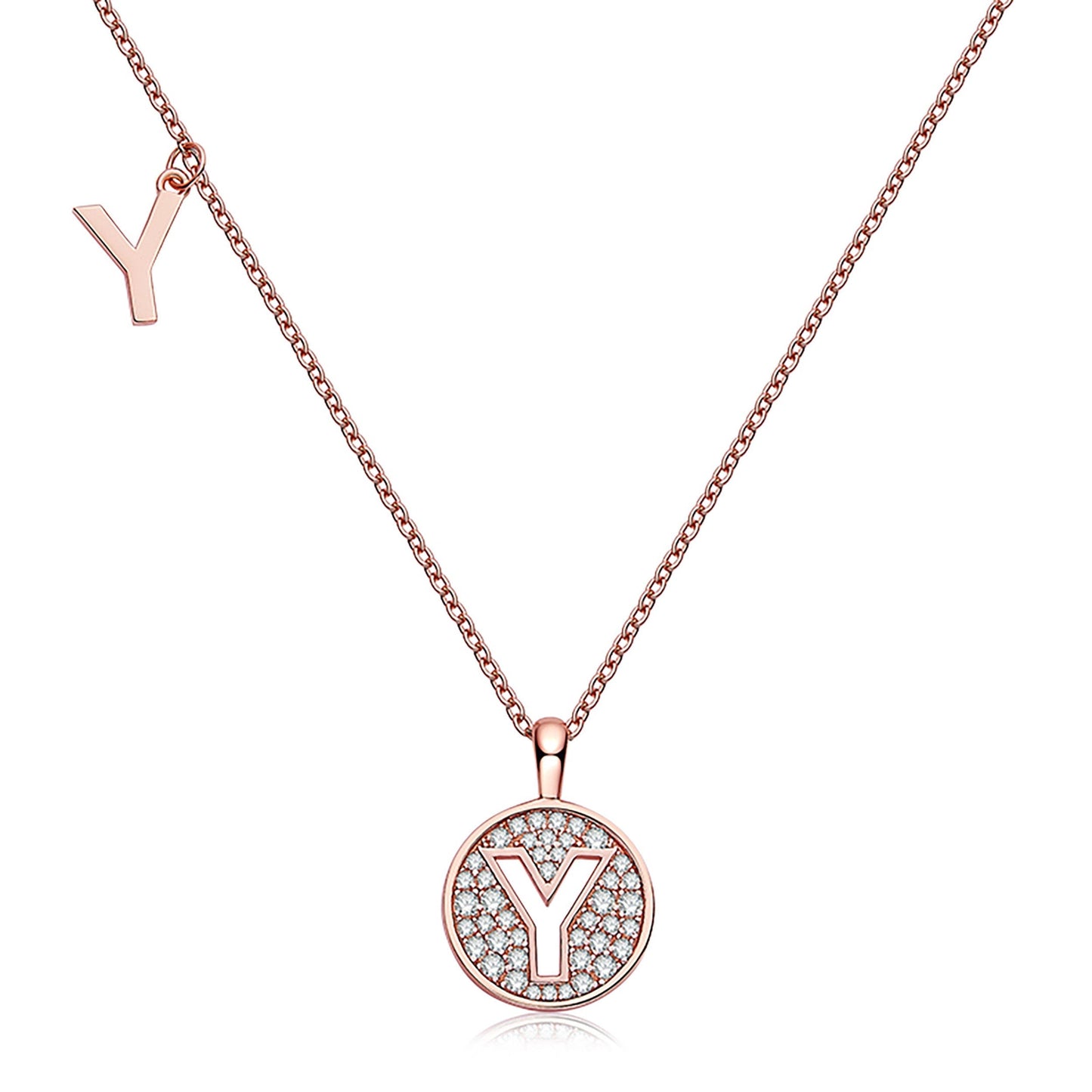 Customized "Y" Letter Moissanite Diamond Necklace - farrellouise
