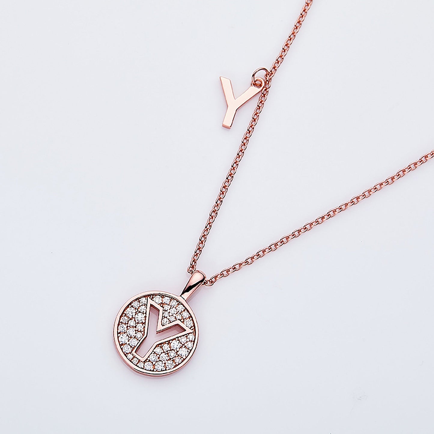 Customized "Y" Letter Moissanite Diamond Necklace - farrellouise