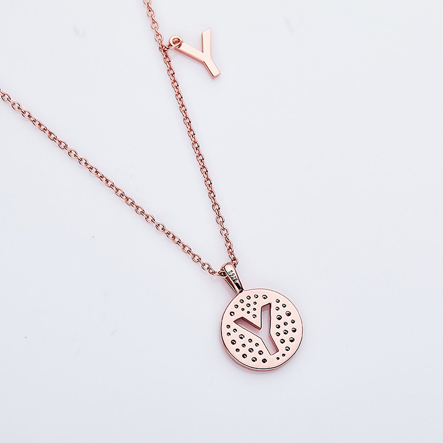Customized "Y" Letter Moissanite Diamond Necklace - farrellouise