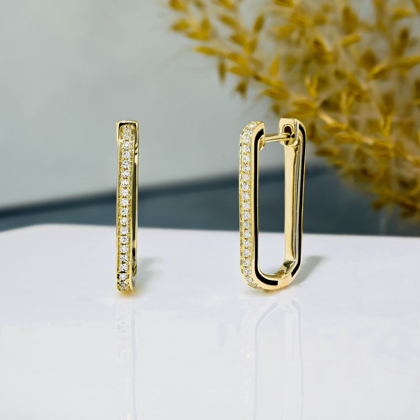 0.15 TCW Round Moissanite Diamond Hoop Earrings - farrellouise