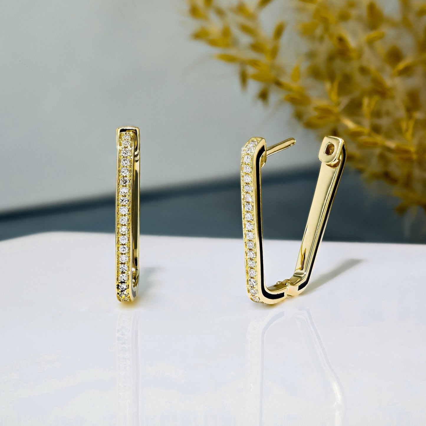 0.15 TCW Round Moissanite Diamond Hoop Earrings - farrellouise