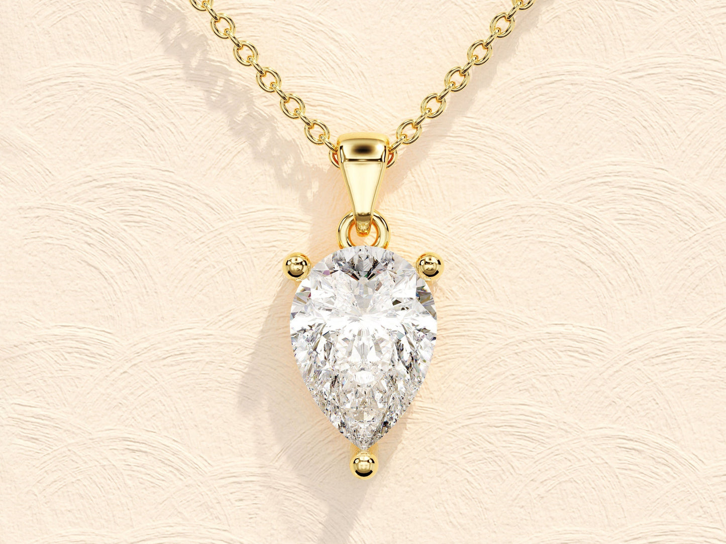 1.0 CT Pear Moissanite Diamond Solitaire Necklace - farrellouise