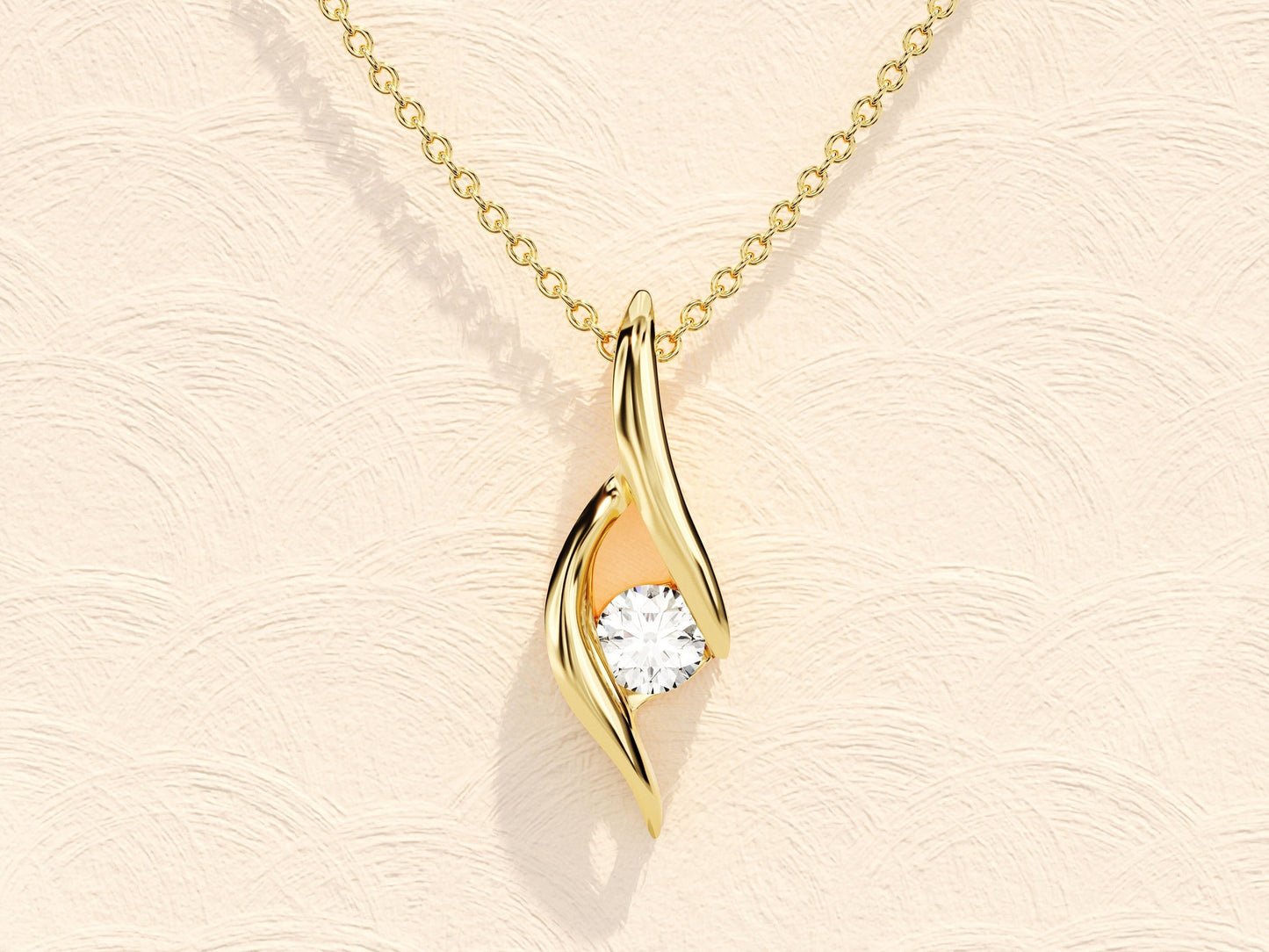 0.10 TCW Round Moissanite Diamond Solitaire Necklace - farrellouise