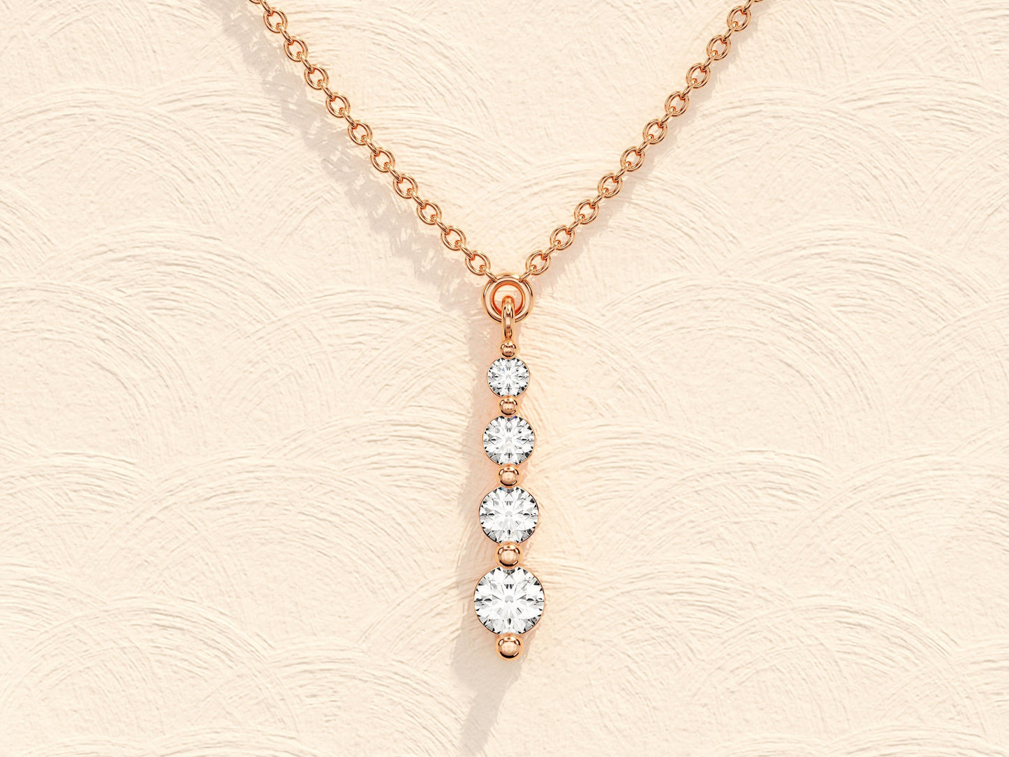 0.11 TCW Round Moissanite Diamond Drop Pendant Necklace - farrellouise