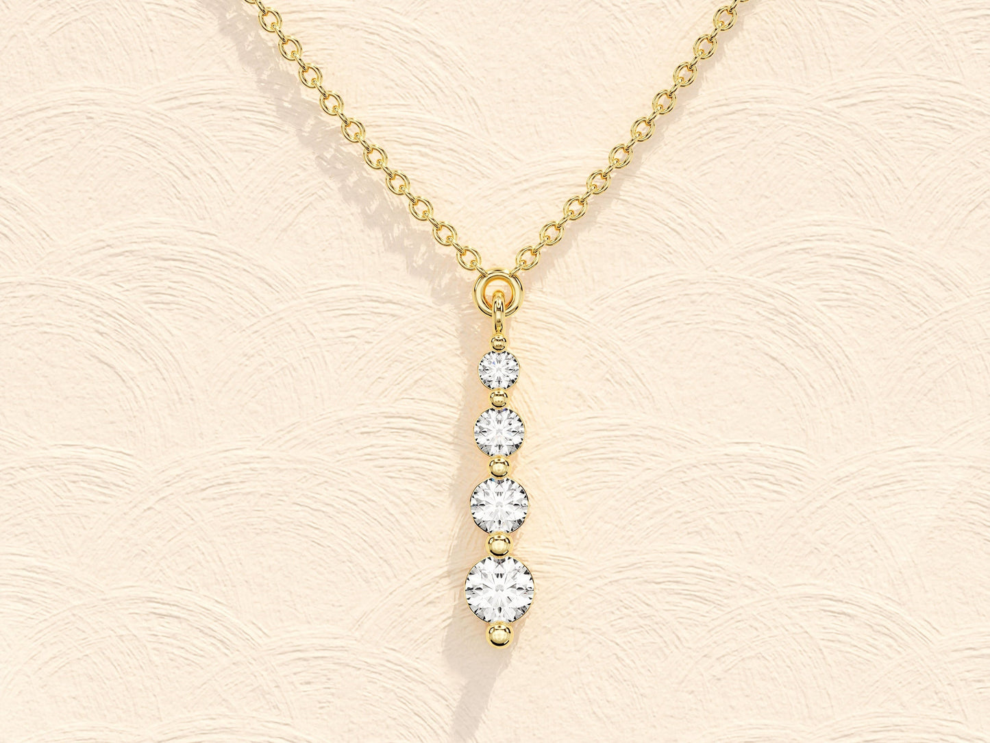 0.11 TCW Round Moissanite Diamond Drop Pendant Necklace - farrellouise