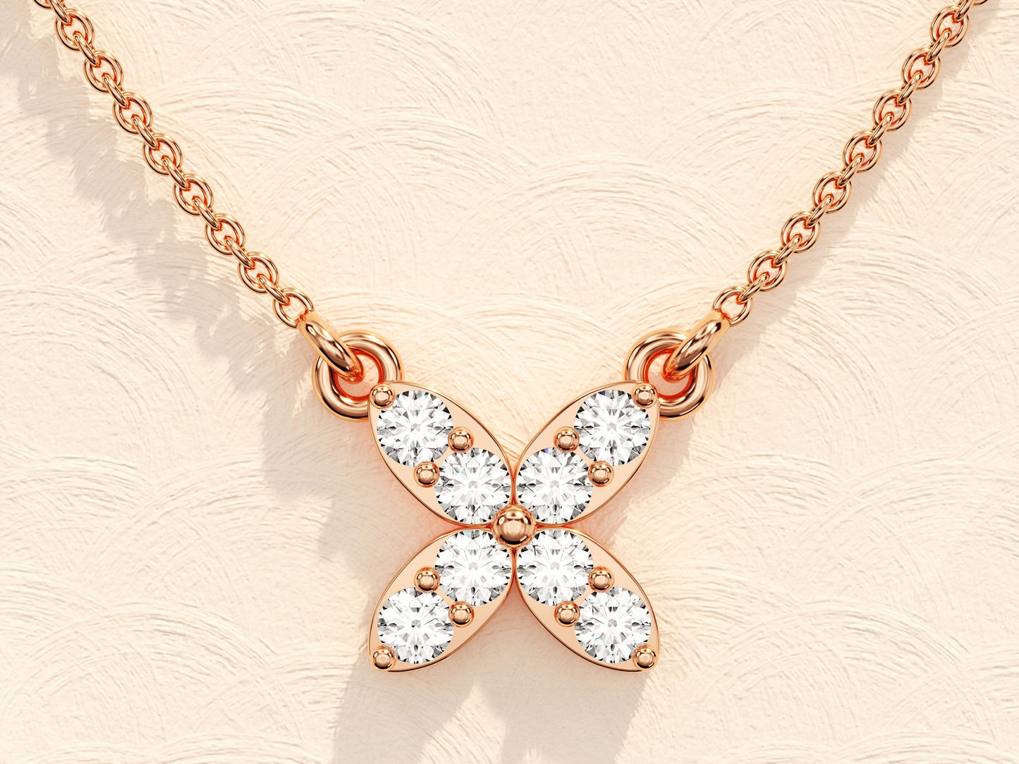 0.24 TCW Round Moissanite Diamond Clover Necklace - farrellouise
