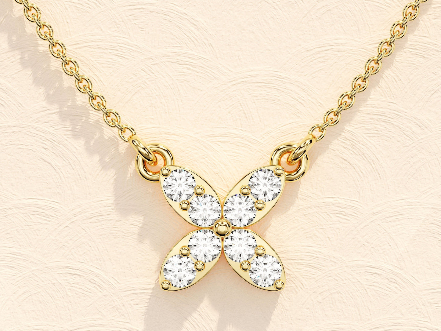 0.24 TCW Round Moissanite Diamond Clover Necklace - farrellouise