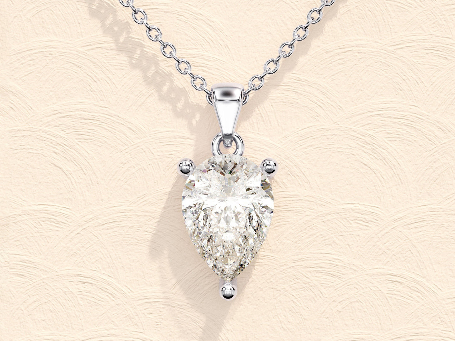 1.0 CT Pear Moissanite Diamond Solitaire Necklace - farrellouise
